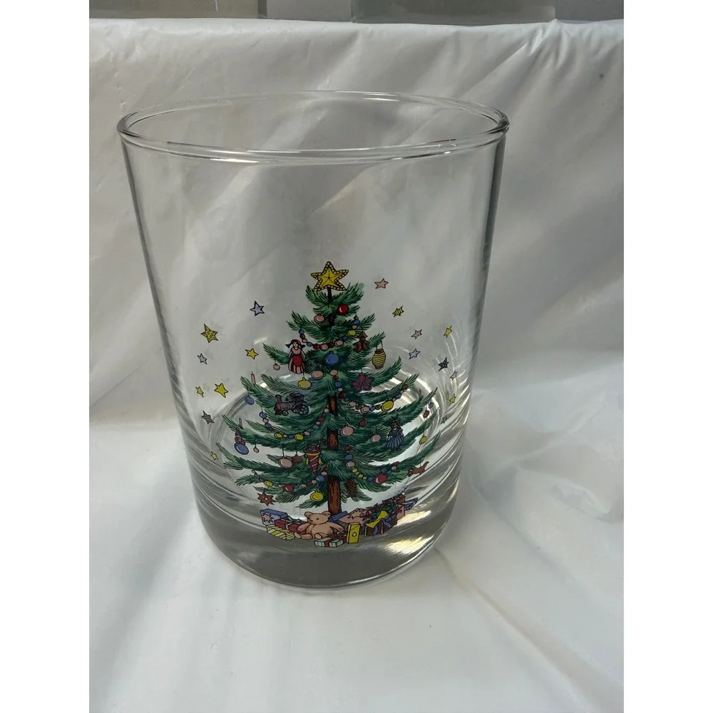 Nikko Christmastime Double Old Fashioned Glasses Set of 3 Christmas Tree Holiday